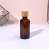 Frasco Conta-gotas Espesso de Vidro com Tampa de Bambu, Portátil, para Dosagem, à Prova de Luz, Adequado para Pequenas Amostras, Compatível com doTERRA