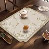 Nuevo Mantel Absorbente de Tierra de Diatomeas Estilo Chino, Salvamanteles Antideslizante y Drenante Estilo Zen para Mesa de Café, Absorbente y de Secado Rápido