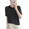 Camiseta de Punto de Manga Corta a Rayas Estilo Europeo para Mujer, Nueva Versión Coreana de Verano 2026, Top Delgado Casual Versátil de Corte Ajustado
