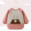 Babero de bebé, delantal de comer para niños de otoño e invierno, impermeable y resistente a las manchas, de manga larga, diseño reversible, lindo estilo nuevo