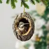 Adornos de Árbol de Acrílico Nuevos Transfronterizos para Animales Colgantes de Árbol de Navidad Impresión Plana de Mapache Decoraciones Colgantes