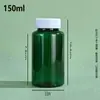Botella de embalaje de plástico boca ancha poliéster botella PET dispensador sólido botella sellada color té azul verde botella