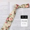 Gravata Floral Masculina Padrão Camisa de Algodão Macaron Cor Impressa Estreita 6cm Estilo Coreano Casual Feminina Gravata