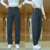 Pantalones Casuales de Negocios de Alta Gama para Hombre Otoño Nueva Moda Versátiles Sueltos Rectos Largos Pantalones de Invierno para Hombre