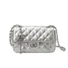 Bolsa de corrente acolchoada estilo CF Chanel, bolsa clássica de ombro, nova bolsa feminina, bolsa de ombro versátil e elegante, bolsa transversal da moda