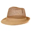 Sombrero de Protección Solar de Verano para Hombres de Mediana Edad y Mayores, Sombrero Fresco, Sombrero de Malla para Exteriores, Sombrero de Paja Transpirable para Papá en Primavera y Otoño