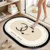 Alfombrilla de Piso de Barro Diatomeas Baño Absorbente de Agua Antideslizante Secado Rápido Felpudo de Puerta de Baño Simple Lujo Ligero Antideslizante Silencioso Alfombrilla de Piso