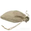 Saco de Arroz de Linho Bolso de Pacote de Linho Saco de Grãos com Cordão Saco Pequeno de Pano de Linho Saco de Armazenamento Saco de Embalagem para Presente com Cordão em estoque