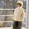 Mantente Caliente durante las Celebraciones de Año Nuevo~ Chaqueta Acolchada con Capucha Resistente al Viento y Cálida de Invierno para Niños, Moda en Ropa de Algodón Roja para Niños y Niñas