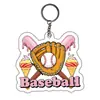 Chaveiro de acrílico colorido de sorvete de beisebol transfronteiriço, pingente fofo de saco de cone multicolorido, pequeno presente