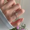 Selección de Arte Anillo Ajustable de Cadena Redonda de Zircón para Mujer Diseño Nicho de Lujo Ligero Diamante Borla Anillo Mariposa
