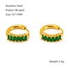 Aretes estilo INS europeo y americano para mujer, aretes de moda de lujo ligero de acero inoxidable chapado en oro, aretes de circonita para mujer
