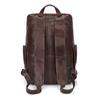 Mochila de Ombro Retrô Europeia e Americana Personalizada em Couro Genuíno Mochila Casual Quadrada Vertical Bolsa de Viagem Couro Encerado Masculino