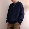Colección Primavera/Otoño 2026: Sudadera Oversize con Cuello Redondo para Hombre, Nuevo Estilo Primavera/Otoño, Top de Manga Larga de Color Sólido para Parejas