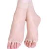 Calcetines de seda Cored con punta abierta calcetines peep toe medias para mujer color piel negro ultra finos calcetines de punta descubierta Nuevos