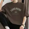 Camiseta de Algodón Americano Pesado de 260g para Hombre de Manga Corta Verano Media Manga Moda Estampada Algodón Camiseta Top Holgado Ropa