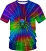 Camiseta de Hombre con Estampado de Araña Transfronteriza de Amazon Ropa Verano Manga Corta Holgada Cuello Redondo Camiseta de Hombre Araña Ropa