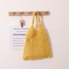 Bolso Chic de Algodón Tejido a Mano, Bolso de Playa, Bolso para Mujer, Hombro, Portátil, Casual, Hueco, Viaje, Vacaciones, Bolso Tejido de Paja