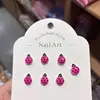 Unhas Usáveis de Resina Cartoon Joaninha 3D Acessórios de Nail Art Feitos à Mão DIY Brincos Capa de Celular Acessórios Usáveis