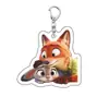 Estilo Ins Llavero de Zootopia Judy Nick Acrílico Dibujos Animados Accesorios Colgante para Pareja
