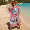 Nuevo Vestido Largo Estampado de Rayón para Vacaciones en la Playa, Vestido de Playa Holgado Talla Grande, Cubrebikini para Mujer