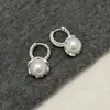 Esplendor de EncajeAdorno de Encaje Francés Aretes Círculo Perla Rosa Manta para Mujer, Aretes de Lujo Ligero Estilo de Corte