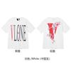 Nova camiseta VLONE JERRY Big V Smoke reflexiva solta de manga curta com flor de cerejeira para homens e mulheres, camiseta de casal de marca de rua, verão
