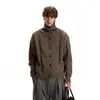 Suéter de botones estilo granero retro americano de fábrica, unisex, con un corte relajado y holgado