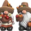 Temporada de Cosecha de Otoño Transfronteriza Adornos de Gnomo de Madera Calabaza Maíz Manzana Decoración de Mesa de Acción de Gracias Adornos