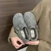 Zapatos Planos de Punta Redonda Estilo Coreano con Hebilla Mate para Mujer 2026 Otoño/Invierno Nuevos Simples Versátiles Felpa Interior Perezosos Birkenstock