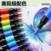 Plumas de Brillo de Cabeza Única, Marcadores de Colores Múltiples para DIY, Bolígrafos de Dibujo Brillantes, Bolígrafos de Dibujo de Punta Suave Transfronterizos, Bolígrafos de Acuarela, Bolígrafos para Diario