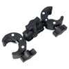 Braçadeira Universal de Dupla Cabeça para Acessórios de Fixação de Haste de Câmera de Celular, Braçadeira Caranguejo para Ciclismo, Suporte para Motocicleta