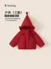 Roupa infantil Bangxuan, agasalho infantil, chapéu pontudo, casaco de inverno quente para bebês, agasalho liso triplo para bebês, jaqueta de plumas para meninas
