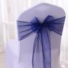 Respaldo de silla de boda de hotel, hilo, respaldo de silla de boda, decoración de silla de flores, lazo, hilo de vidrio, cinta de organza, correa