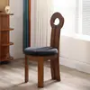 Silla de Comedor Vintage de Madera Maciza Estilo Francés, Silla con Respaldo para Uso Doméstico, Silla Nórdica, Silla con Respaldo de Diseñador Mid-Century, Silla de Tocador Minimalista, Clave