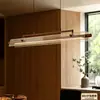 Luminária Pendente Bauhaus Qishe para Restaurante - Luminária Pendente Linear de Luxo Discreto Estilo Italiano para Mesa de Jantar e Bancada de Ilha