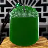 Colgante de Jaspe Imitación Hetian Jade Verde Espinaca Material de Mongolia Exterior Colgante de Joyería de Jade para Regalo de Apertura de Ventas Modelo de Transmisión en Vivo
