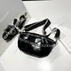Bolsa de Ombro Transversal para Cintura/Peito Cor Sólida Corrente Estilo Coreano Brilhante Tendência Moda Nova Primavera 2026