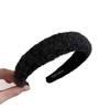 Aro para el pelo de felpa sencillo y combinable para otoño e invierno, versión ancha, para niña dulce, para lavarse la cara, aro para el pelo a presión, moda femenina, con parte superior de cráneo alto