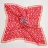 Lenço Quadrado Estampado Feminino de Cetim com Imitação de Seda Novo Lenço de Cetim e Chiffon Estampado Feminino