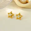 Brincos de Pérolas Imitação, Doces, Frescos, Mini Estrela de Cinco Pontas, Moda, Brincos de Luxo Leve, Brincos e Acessórios