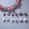 Plata de Ley S925 Ojo del Diablo Calabaza de Palma Cuentas Elemento Cruz Hoja Grano de Café Cuentas Espaciadoras Accesorios para Hacer Pulseras DIY