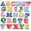 Parche adhesivo creativo blanco y negro con letras y números en inglés, número de uniforme, pinyin, accesorios para ropa, pegatinas de tela bordada
