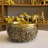 Peça de Tigela de Tesouro de Lingote de Dinheiro de Latão para Atrair Riqueza, Decoração de Armazenamento de Cobre para Sala de Estar e Hall de Entrada, Ornamento de Estilo Chinês