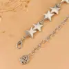 Accesorios de Cadena para Cintura Joyería Transfronteriza Europea y Americana Metal Retro Estrella de Cinco Puntas Cinturón para Mujer Versátil Colgante de Estrella Cadena de Pantalones de Moda