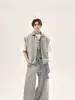 Direto da Fábrica Xadrez Americano Falso Duas Peças Colete Masculino e Feminino Verão Sem Mangas Camisa Xadrez Estilo Coreano Colete Cardigan
