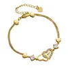 Pulsera de Corazón de Diamante de Moda Coreana Transfronteriza para Mujer Amor Simple Te Amo Pulsera de Alta Gama para Mujer Joyería para la Mano