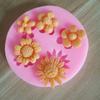 Vários tipo de flor pequena decoração de bolo de flor molde de açúcar chocolate líquido silicone molde mancha