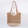 Nuevo Bolso Tejido Estilo Coreano Bolso Tejido de Paja Bolso de Mujer Artístico Retro Perezoso Vacaciones Playa Bolso de Hombro Bolso Tote