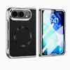 Adecuado para iPhone Duo: funda de teléfono magnética plegable con acabado electrochapado brillante, película protectora integrada y diseño a prueba de caídas